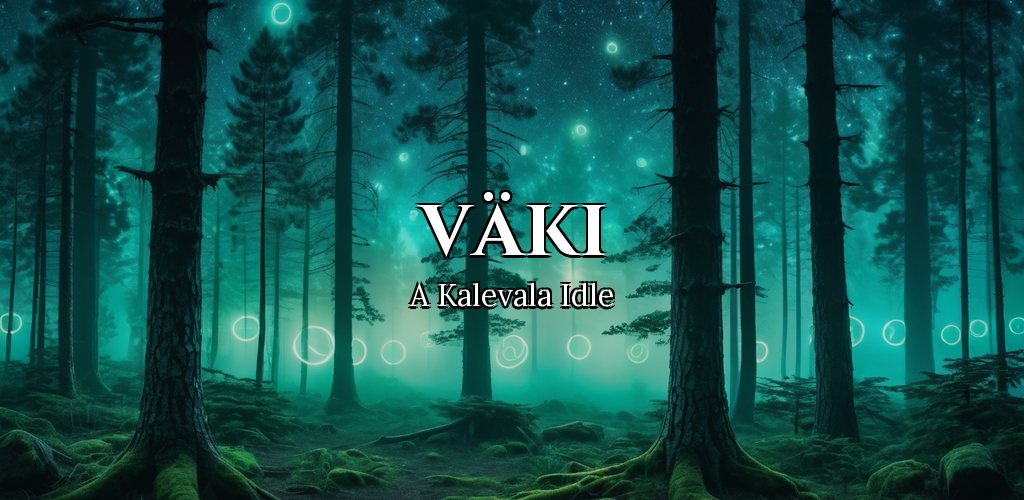 Väki: A Kalevala Idle, a misty forest with glowing rune circles
